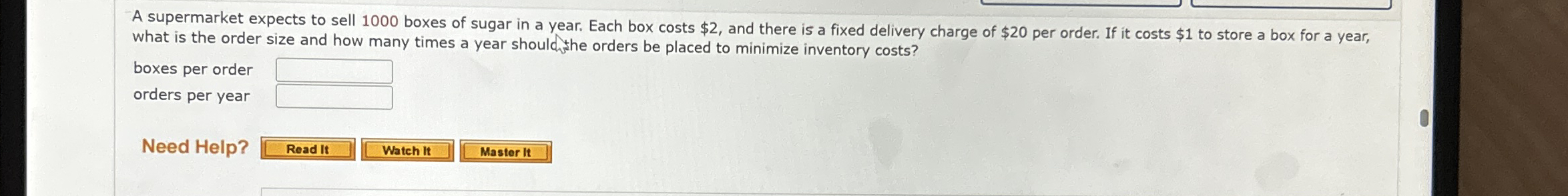 A supermarket expects to sell 1 0 0 0 boxes of
