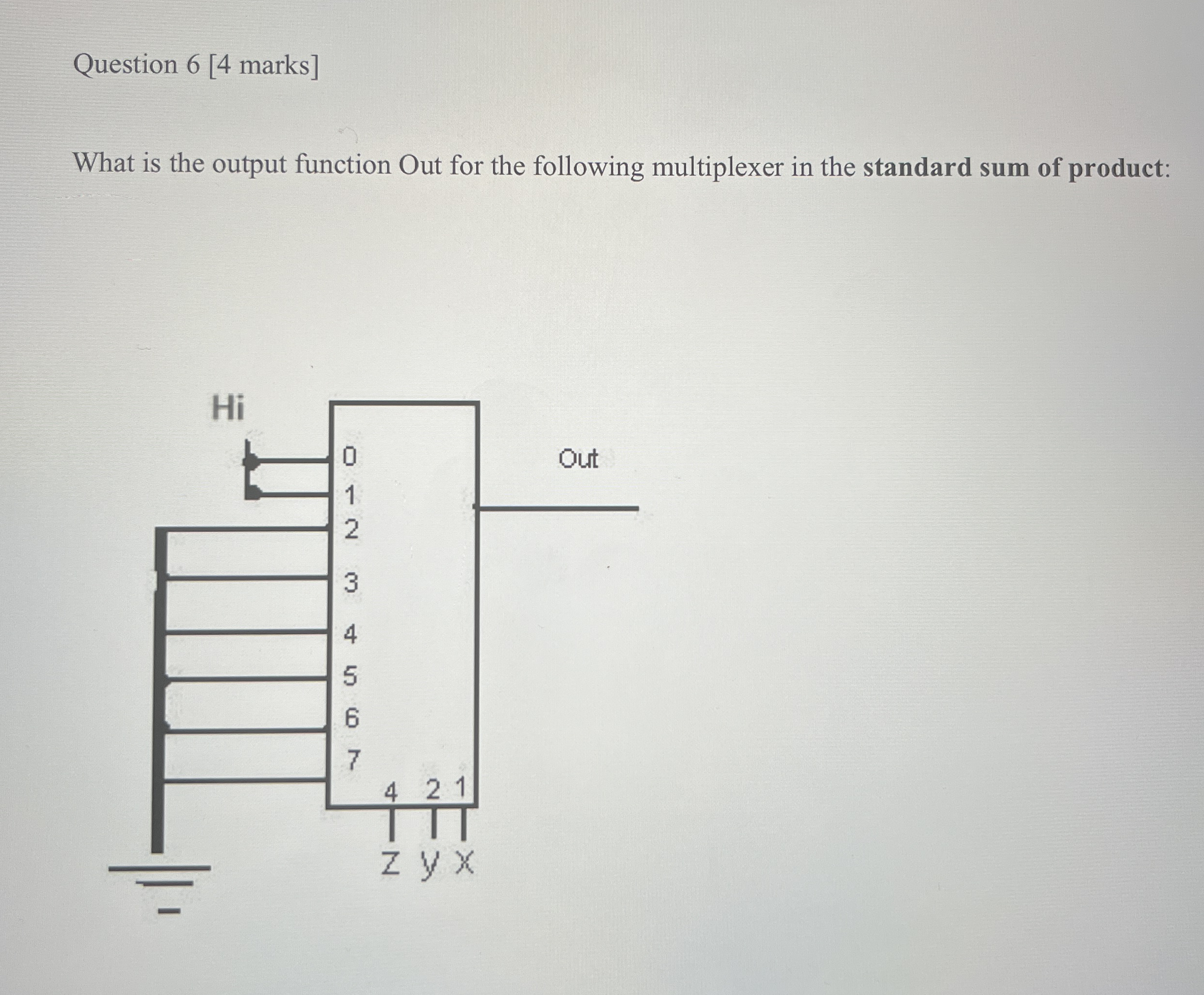 Question 6 [ 4 marks ] What is the output