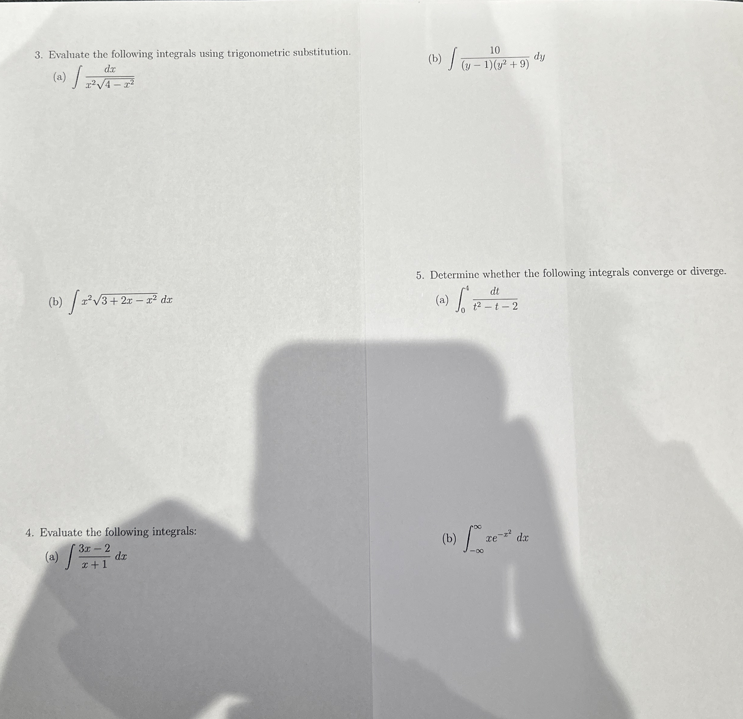 Evaluate the following integrals: ( a ) s i n 2 (