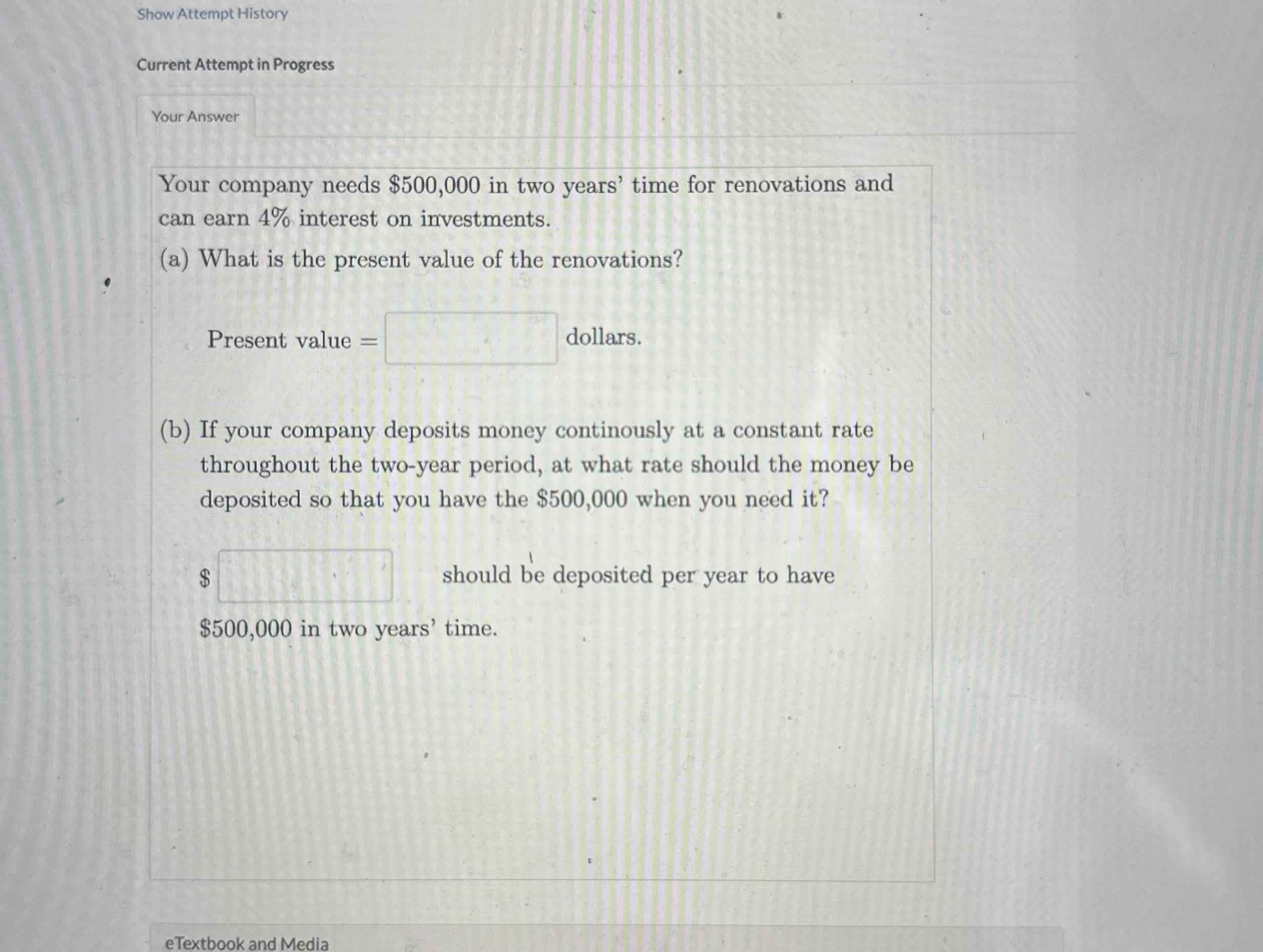 Show Attempt History Current Attempt in Progress