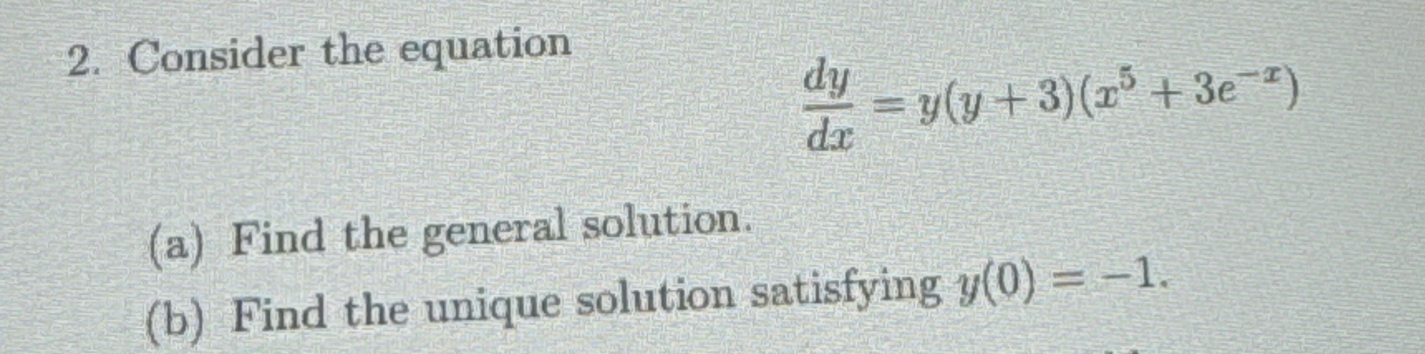 Consider the equation d y d x = y ( y + 3 ) ( x 5