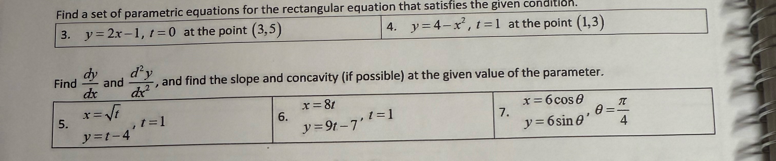 Find a set of parametric equations for the