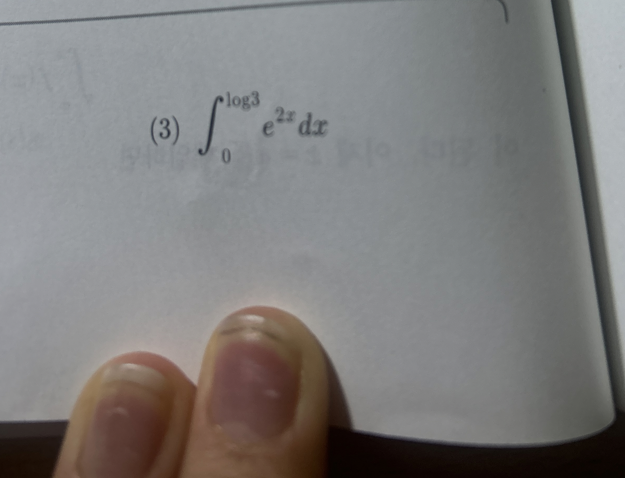 ( 3 ) 0 l o g 3 e 2 x d x