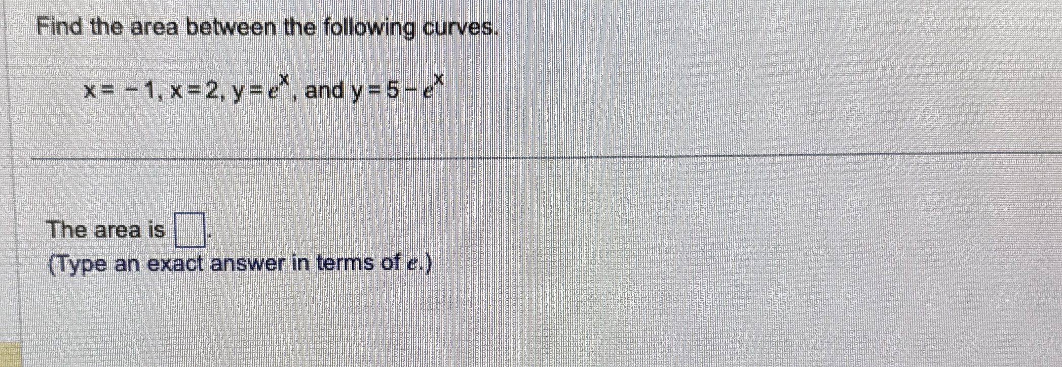 Find the area between the following curves. x = -