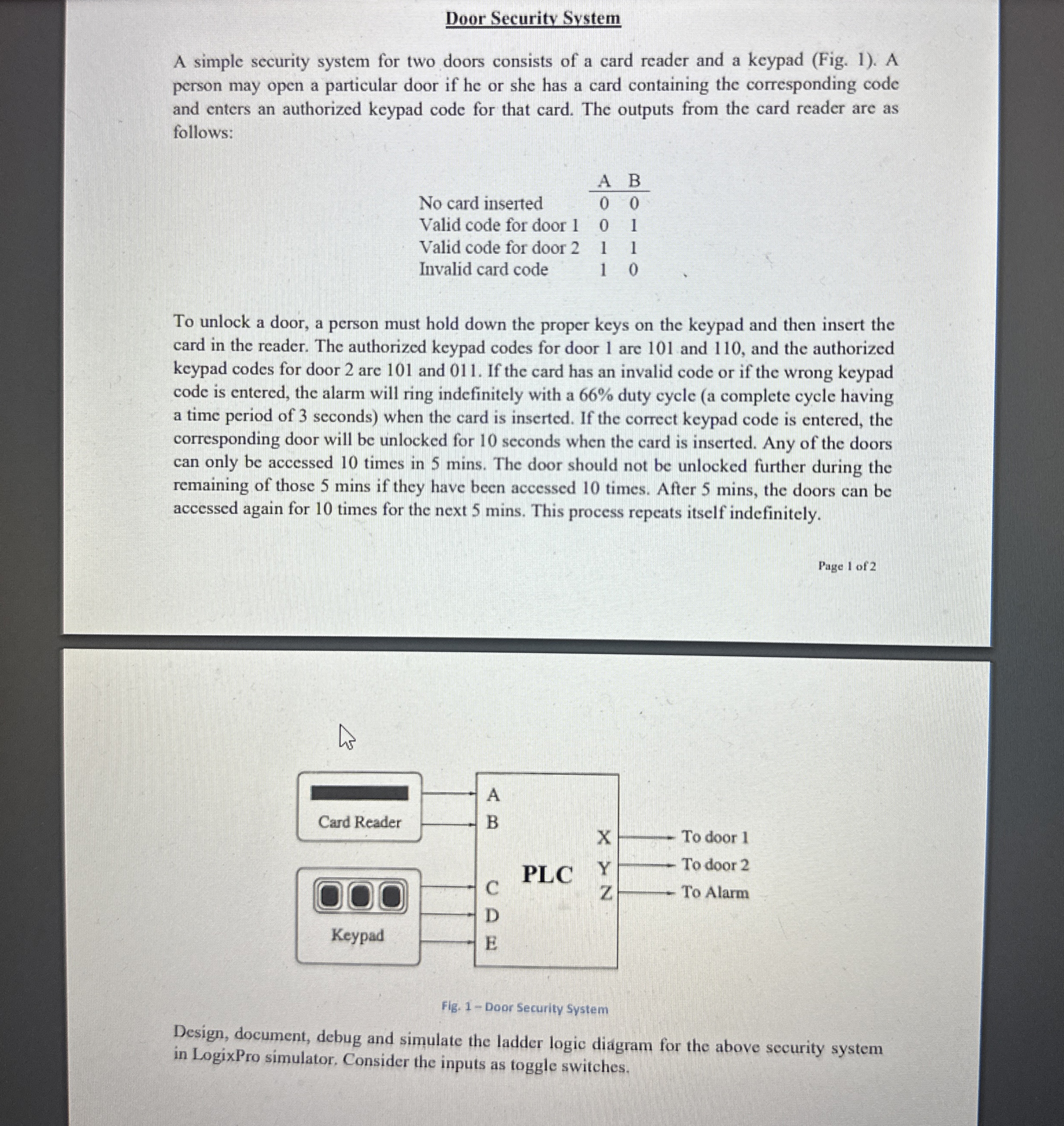 Door Security System A simple security system for