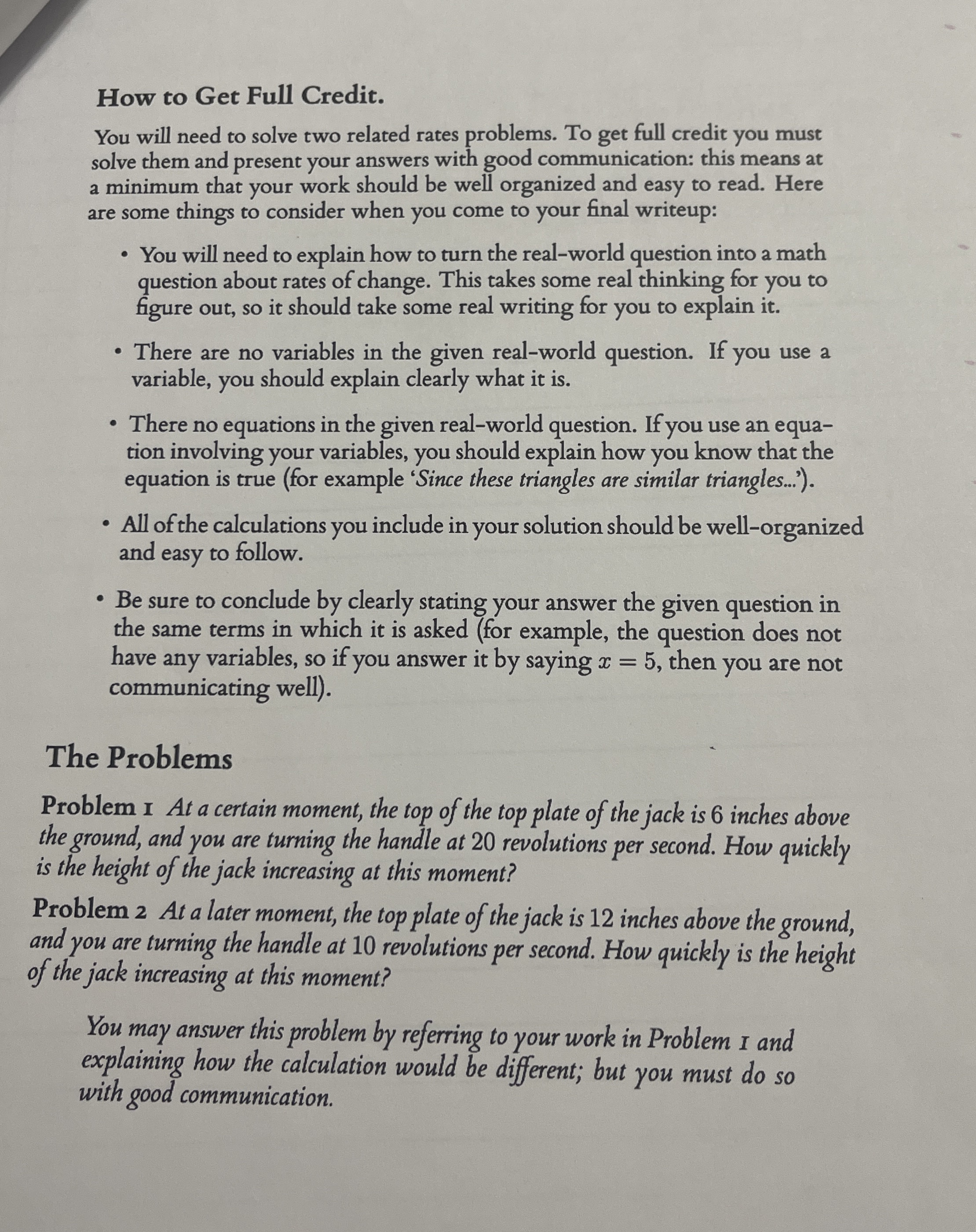 Problem 2 Math 1 2 2 0 - Project 2 Related Rates
