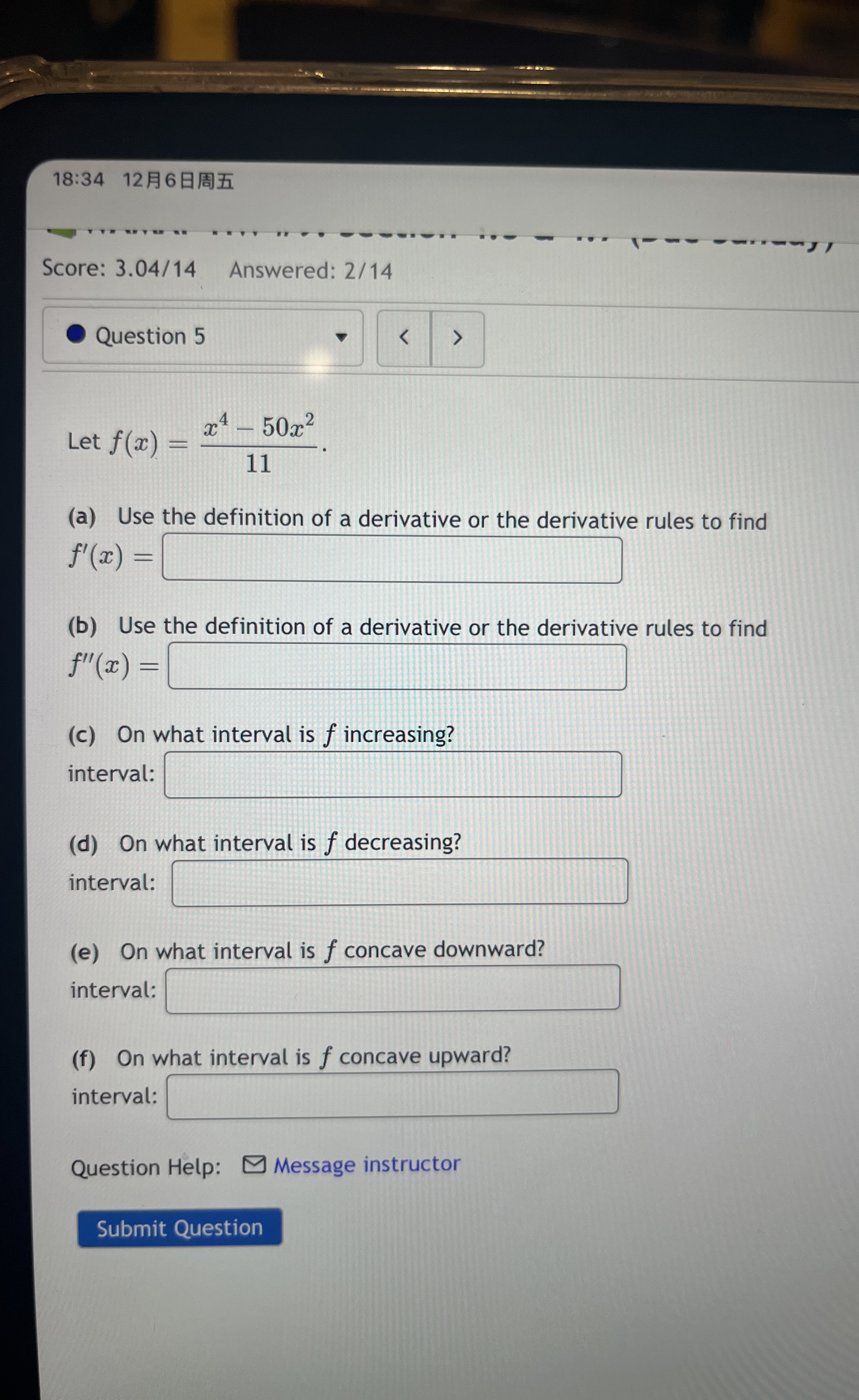 1 8 : 3 4 1 2 6 Score: 3 . 0 4 / 1 4 Answered: 2