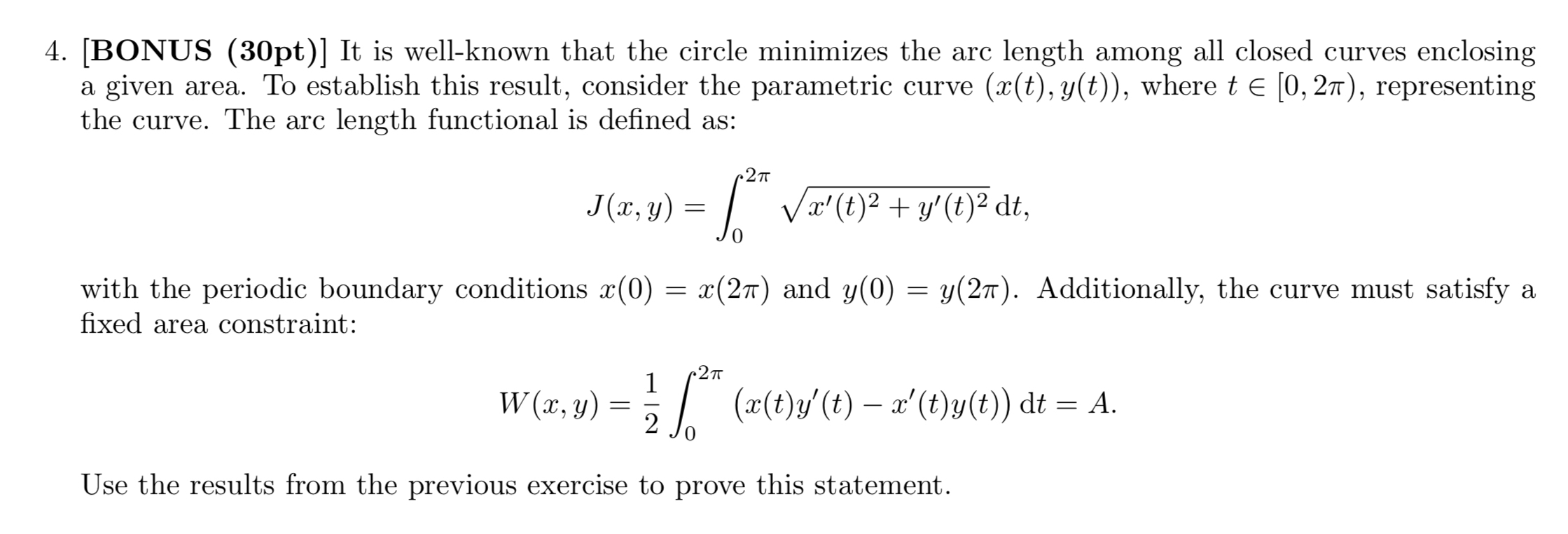 [ BONUS ( 3 0 pt ) ] It is well - known that the