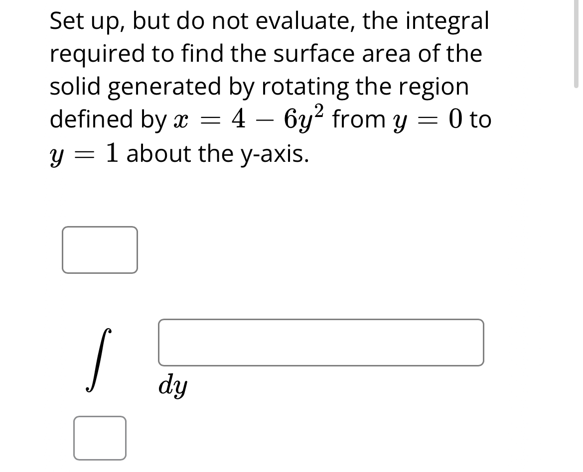 Set up , but do not evaluate, the integral