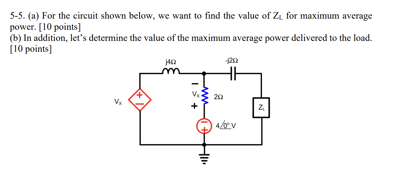 5 - 5 . ( a ) For the circuit shown below, we