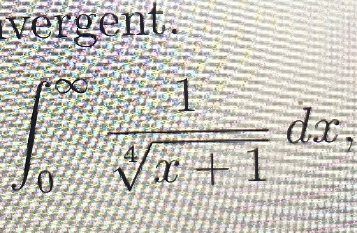 vergent. 0 1 x + 1 4 d x