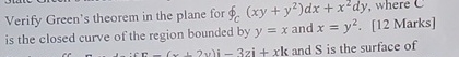 Verify Green's theorem in the plane for o C ( x y