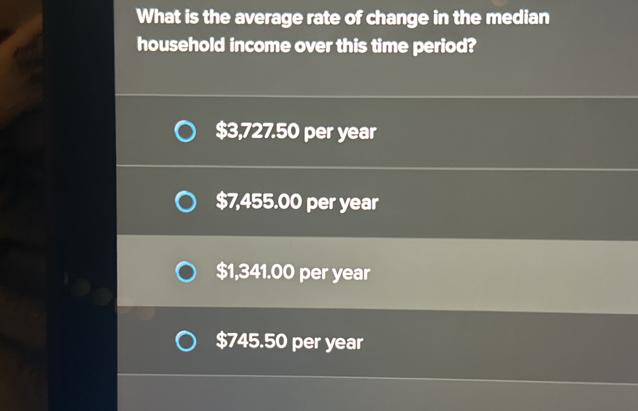What is the average rate of change in the median