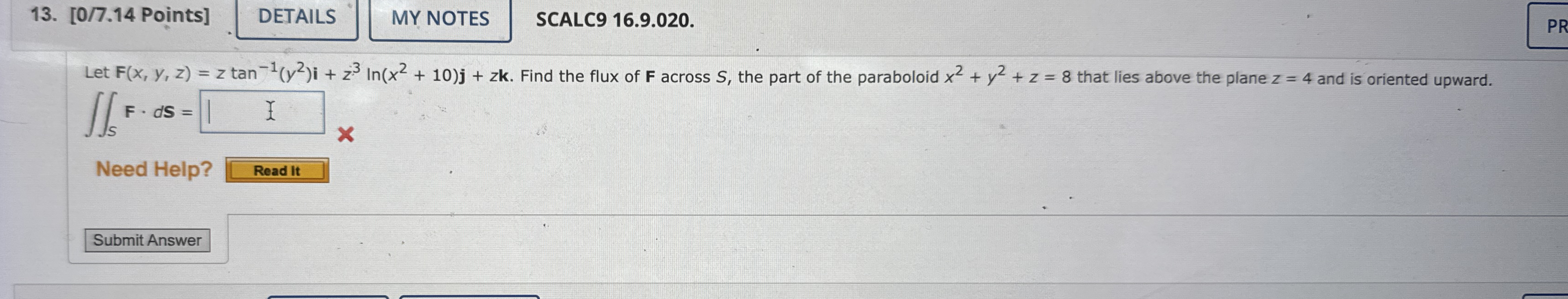 [ 0 / 7 . 1 4 Points ] q , SCALC 9 1 6 . 9 . 0 2