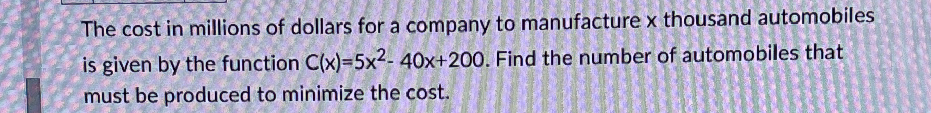 The cost in millions of dollars for a company to