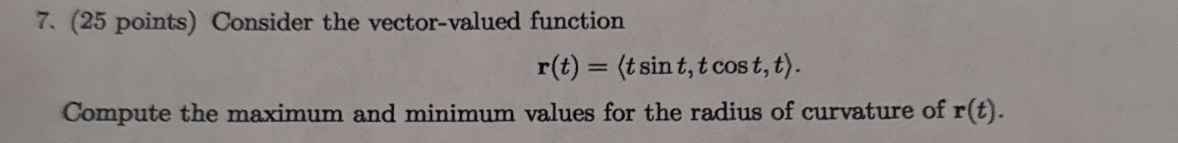 ( 2 5 points ) Consider the vector - valued