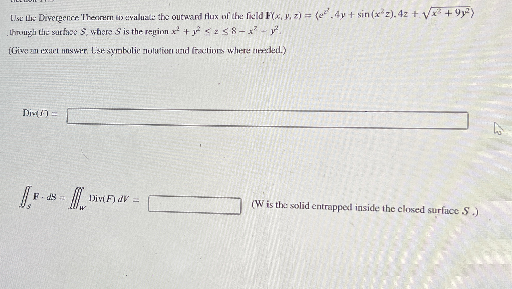 Use the Divergence Theorem to evaluate the