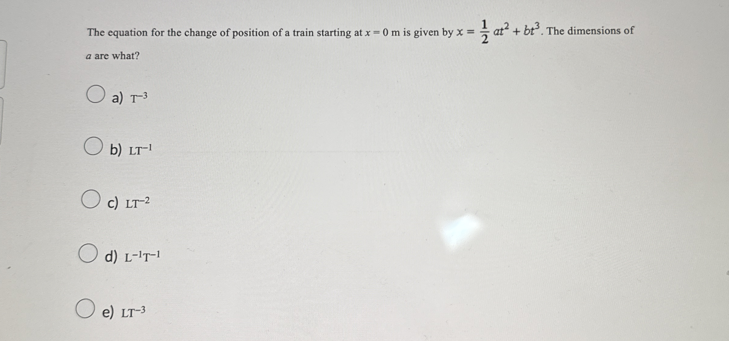 The equation for the change of position of a