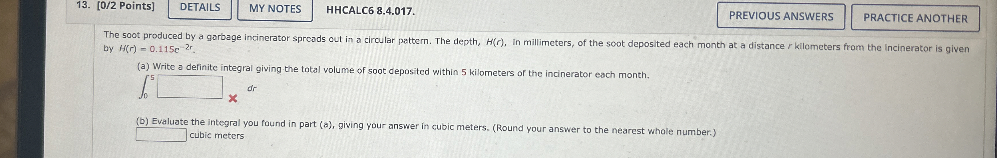 [ 0 / 2 Points ] MY NOTES HHCALC 6 8 . 4 . 0 1 7