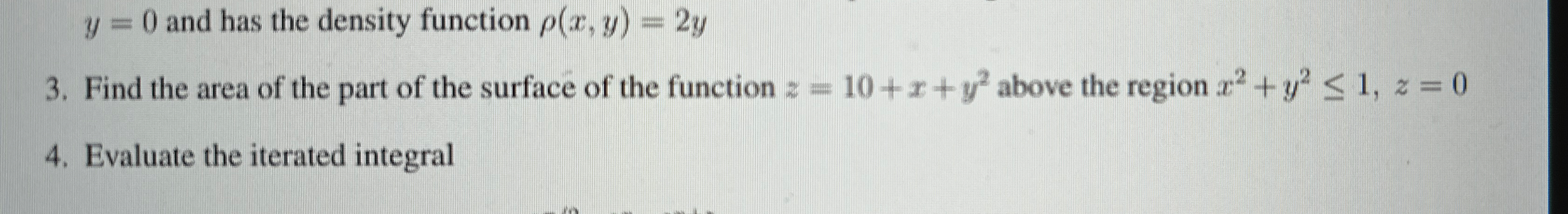 3 . Find the area of the part of the surface of