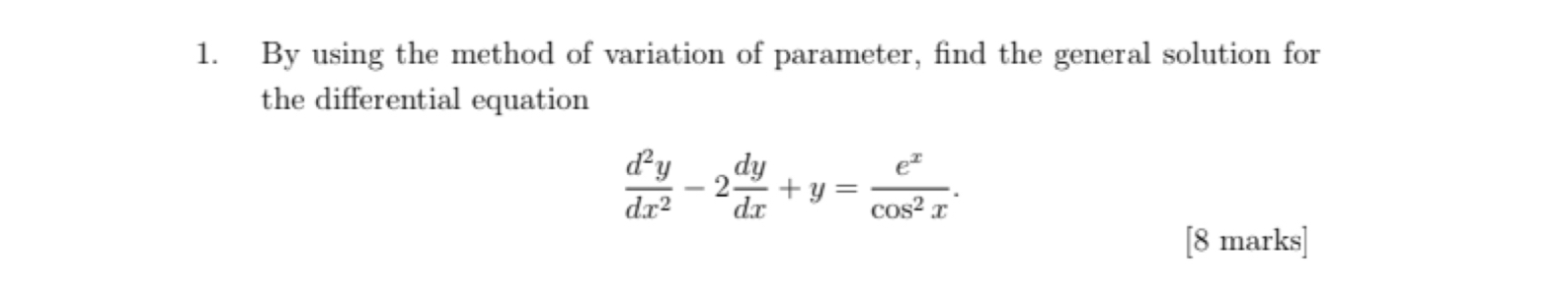By using the method of variation of parameter,