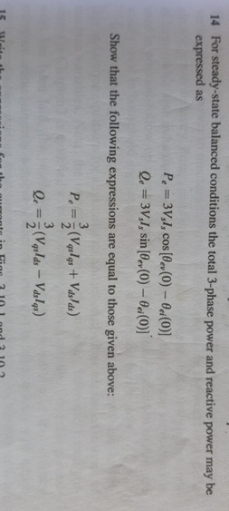 1 4 For steady - state balanced conditions the