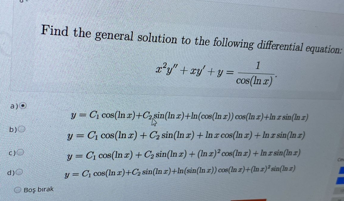 Find the general solution to the following