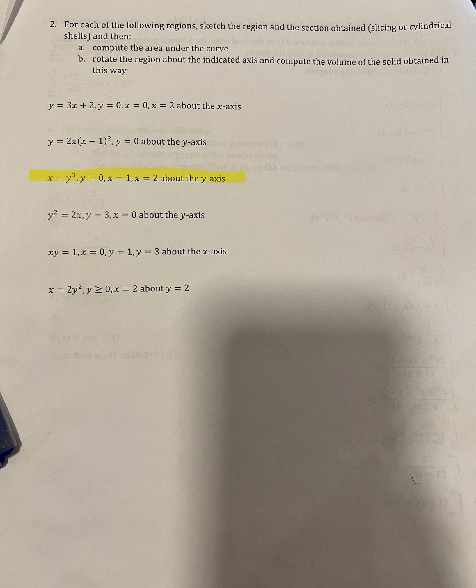 HIGHLIGHTED PART ONLY For each of the following