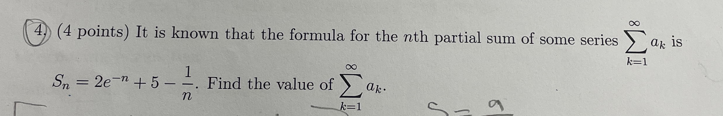 ( 4 . ) ( 4 points ) It is known that the formula