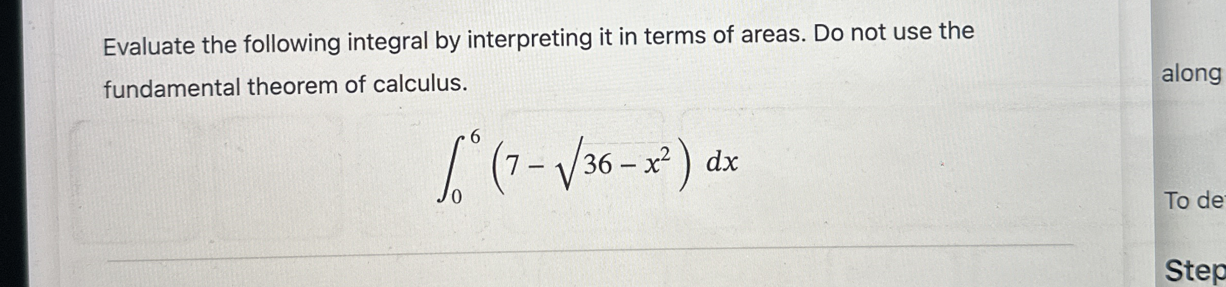 Evaluate the following integral by interpreting