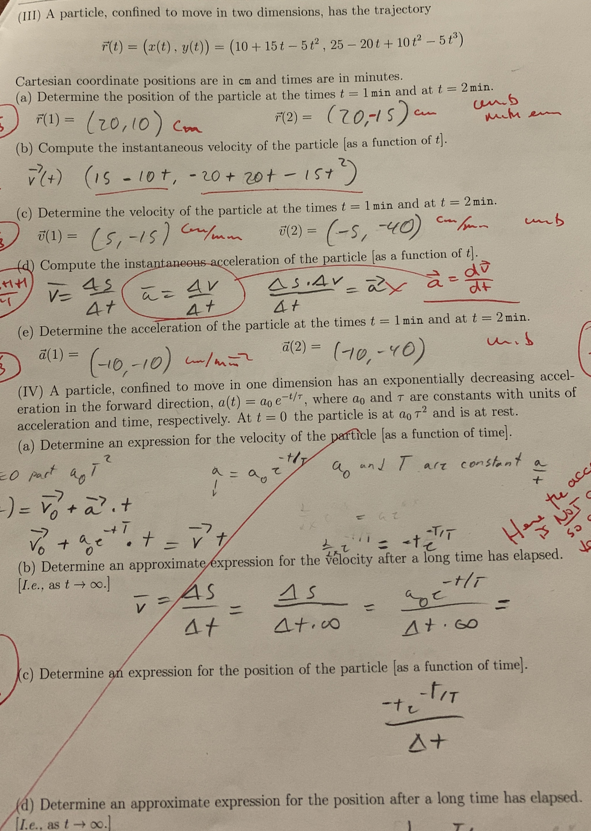 ( III ) A particle, confined to move in two