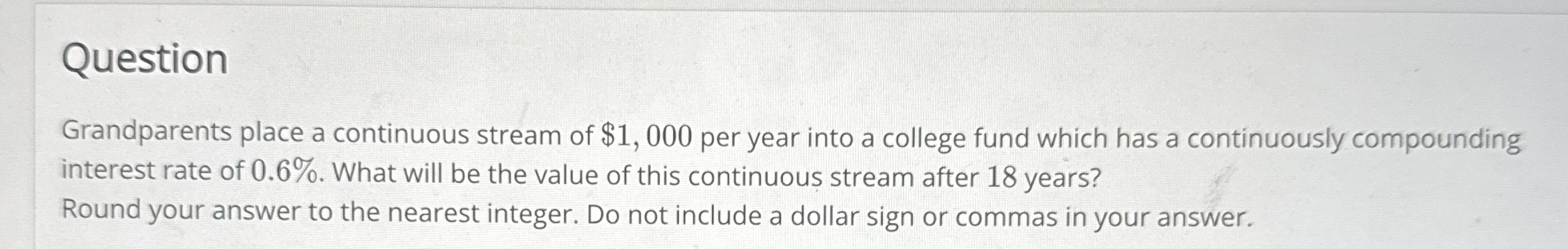 Question Grandparents place a continuous stream