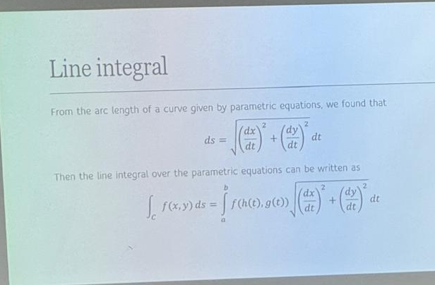 Line integral From the are length of a curve