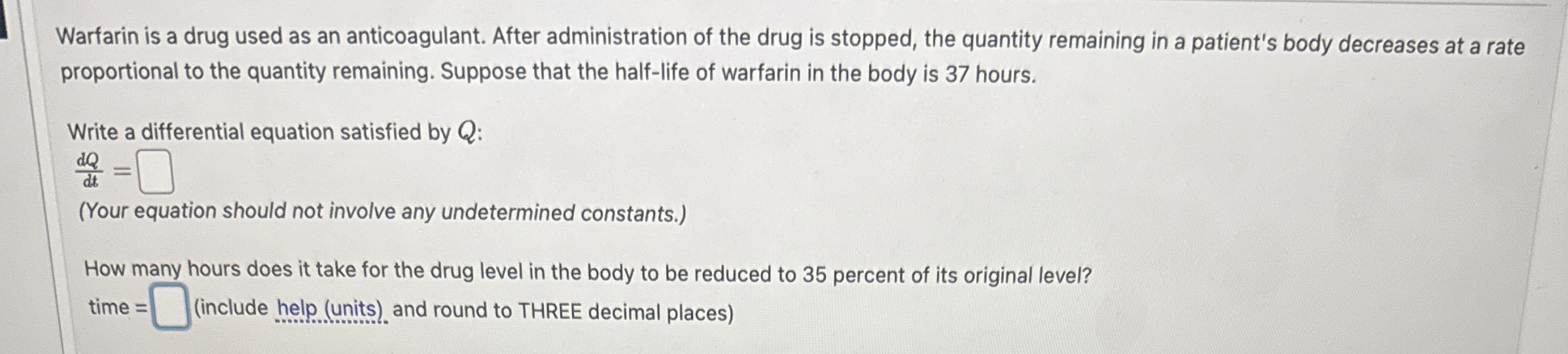 Warfarin is a drug used as an anticoagulant.
