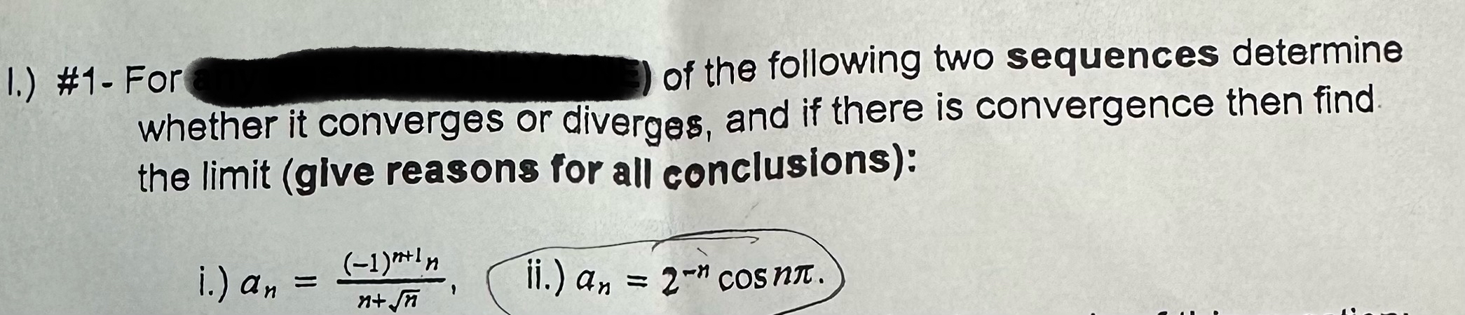 1 . ) # 1 - For the following two sequences