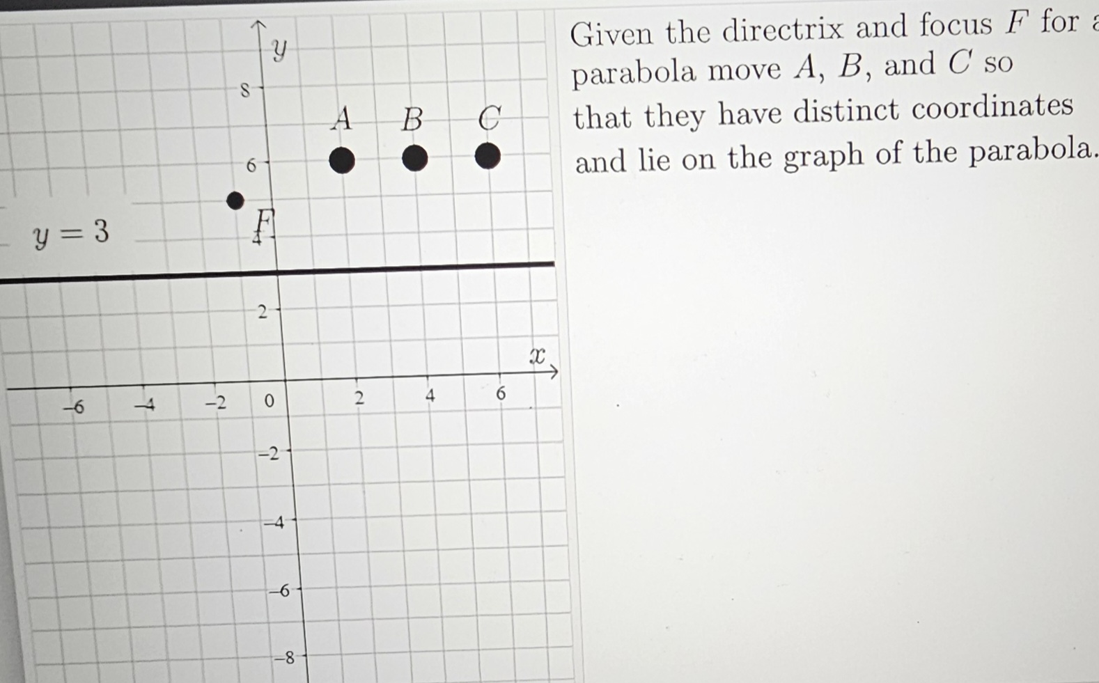 Given the directrix and focus \ ( F \ ) for
