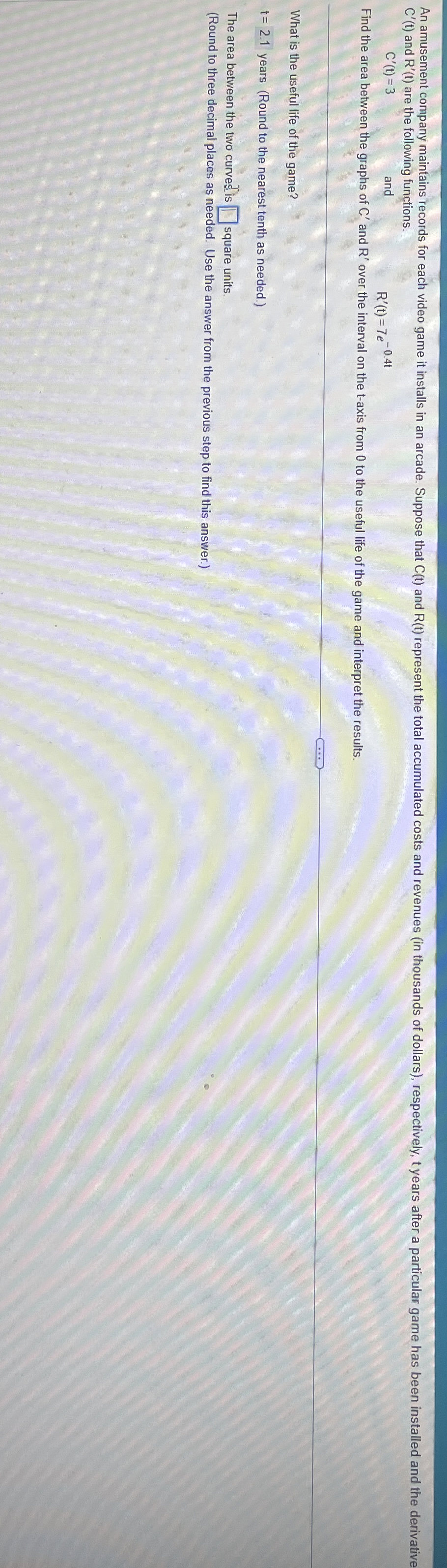 C ' ( t ) and R ' ( t ) are the following