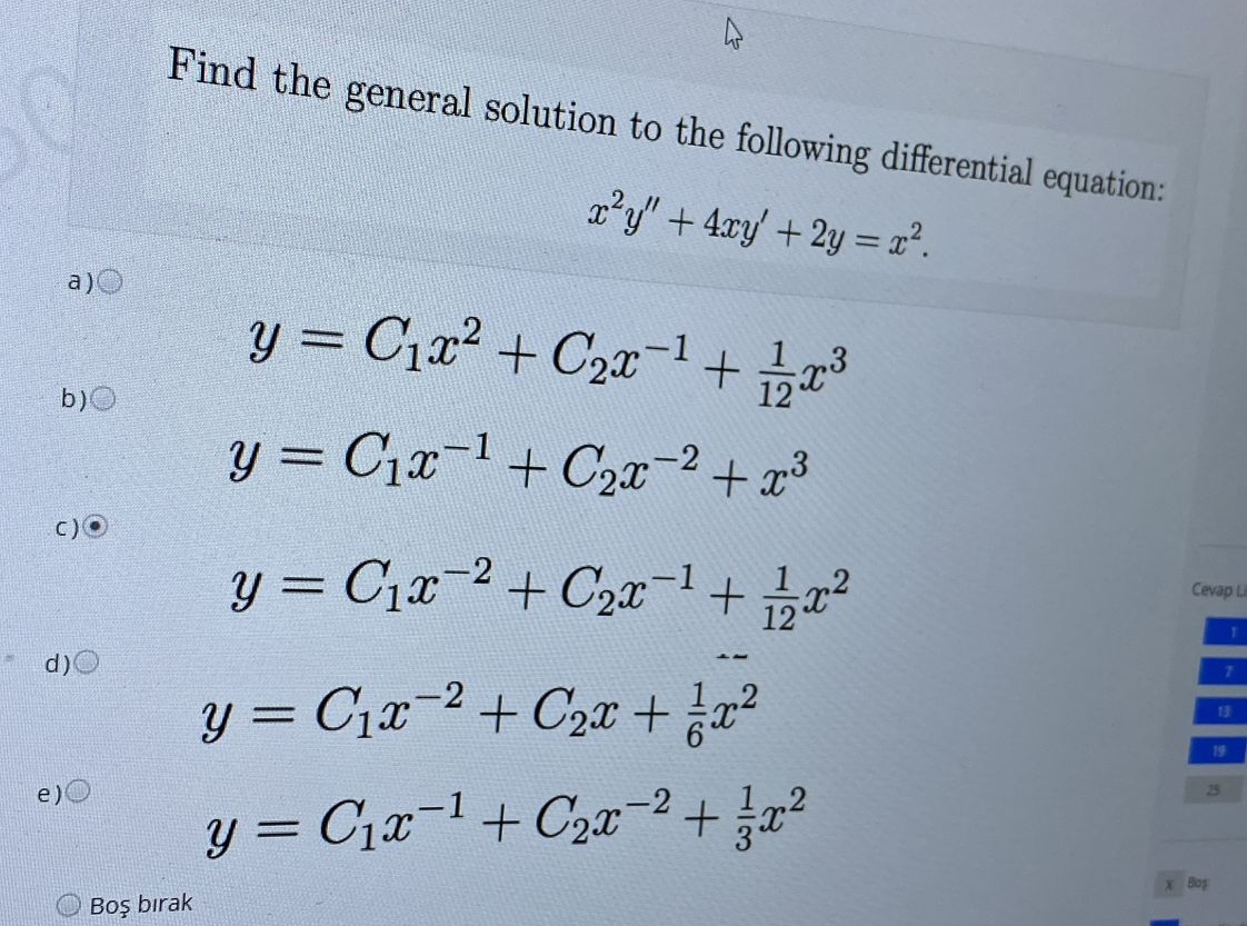 Find the general solution to the following