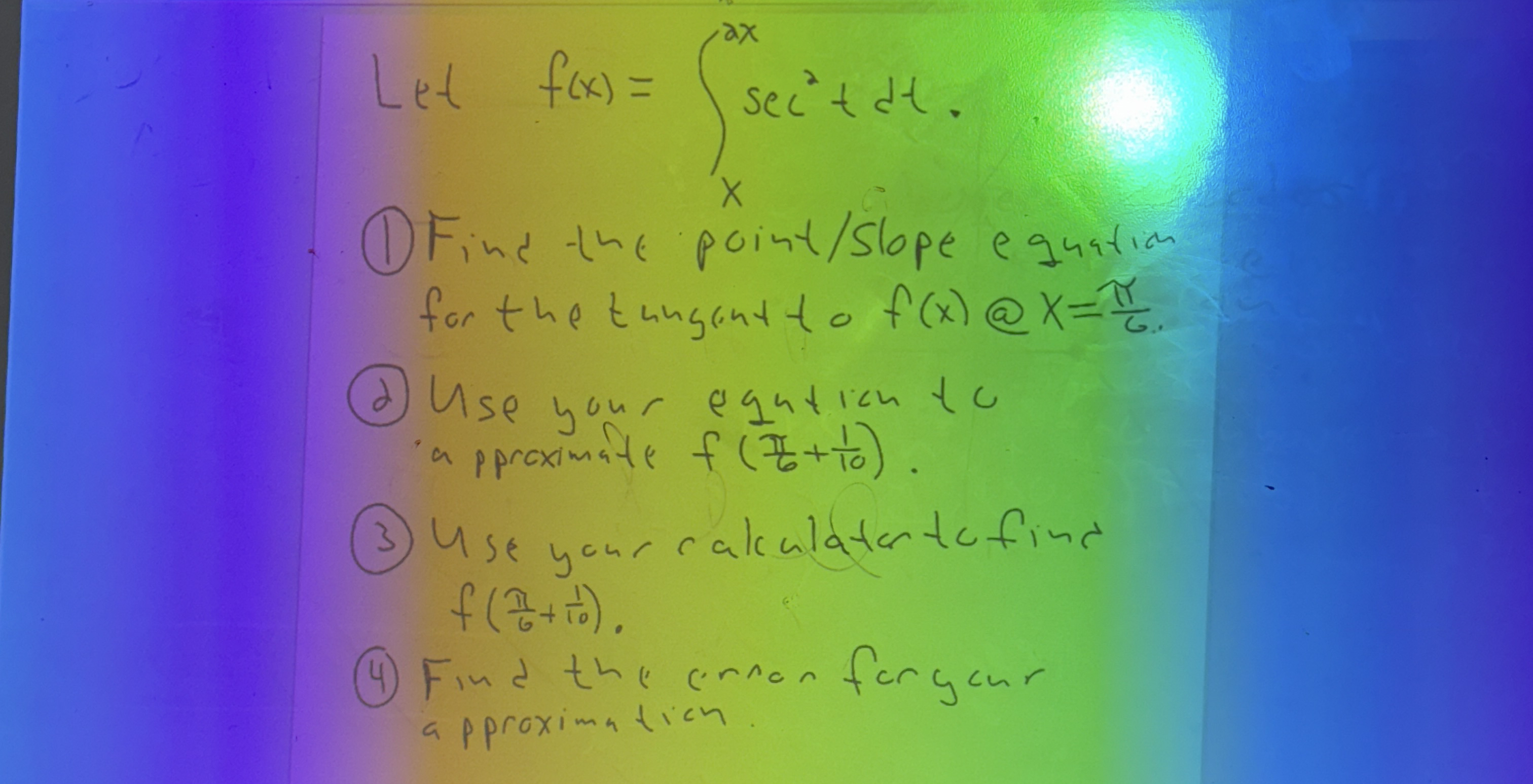 Let f ( x ) = x 2 x s e c 2 t d t . ( 1 ) Find