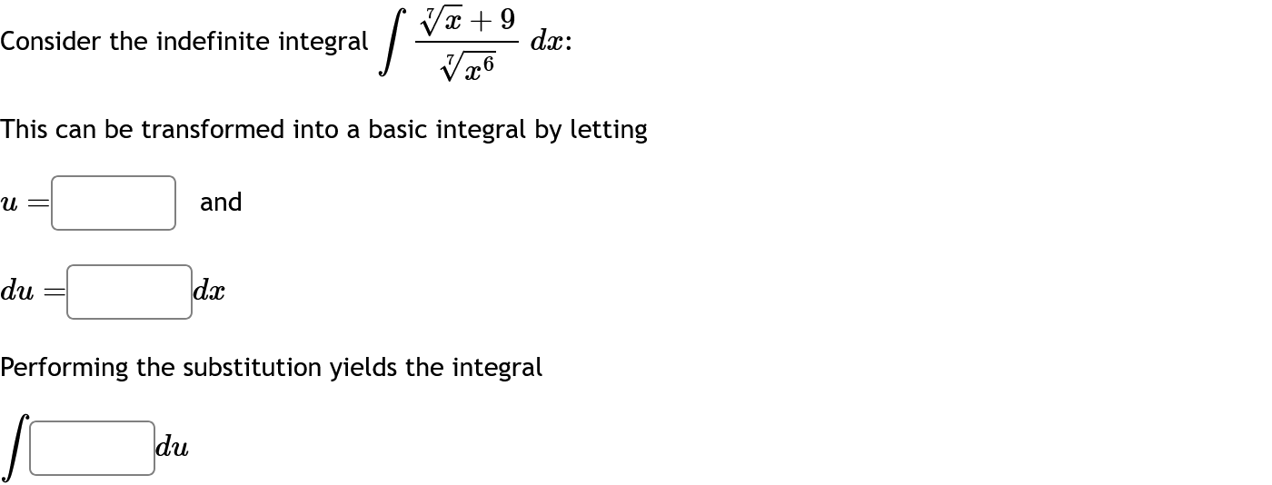 Consider the indefinite integral \ int ( \ root (