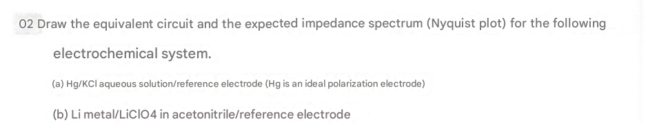 plz draw the equivalent circuit and Nyquist plot.
