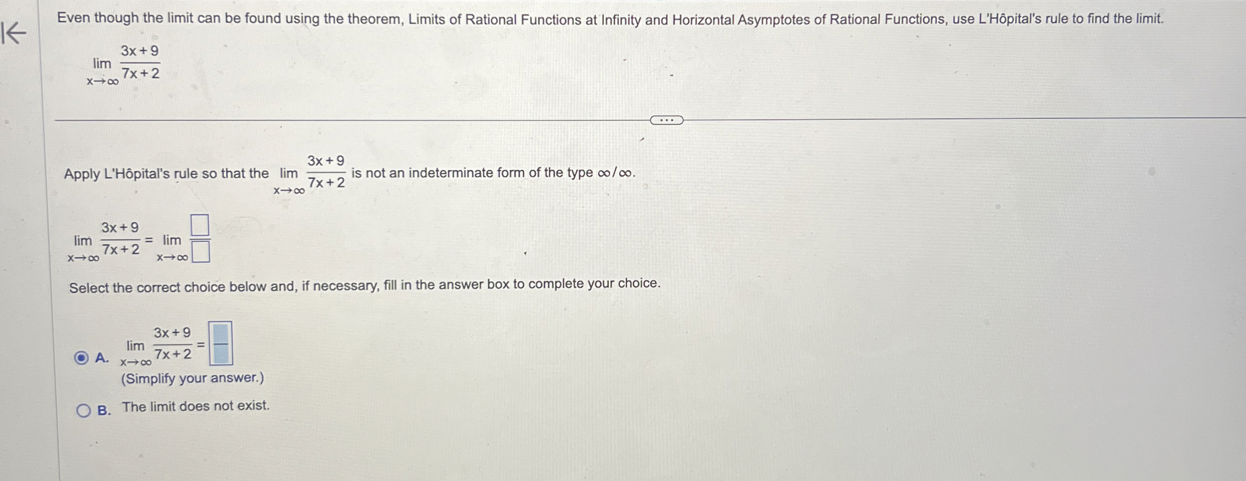 Even though the limit can be found using the