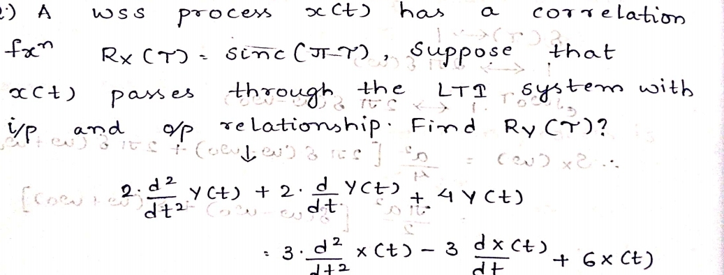 A wss process x ( t ) has a correlation f x n , R