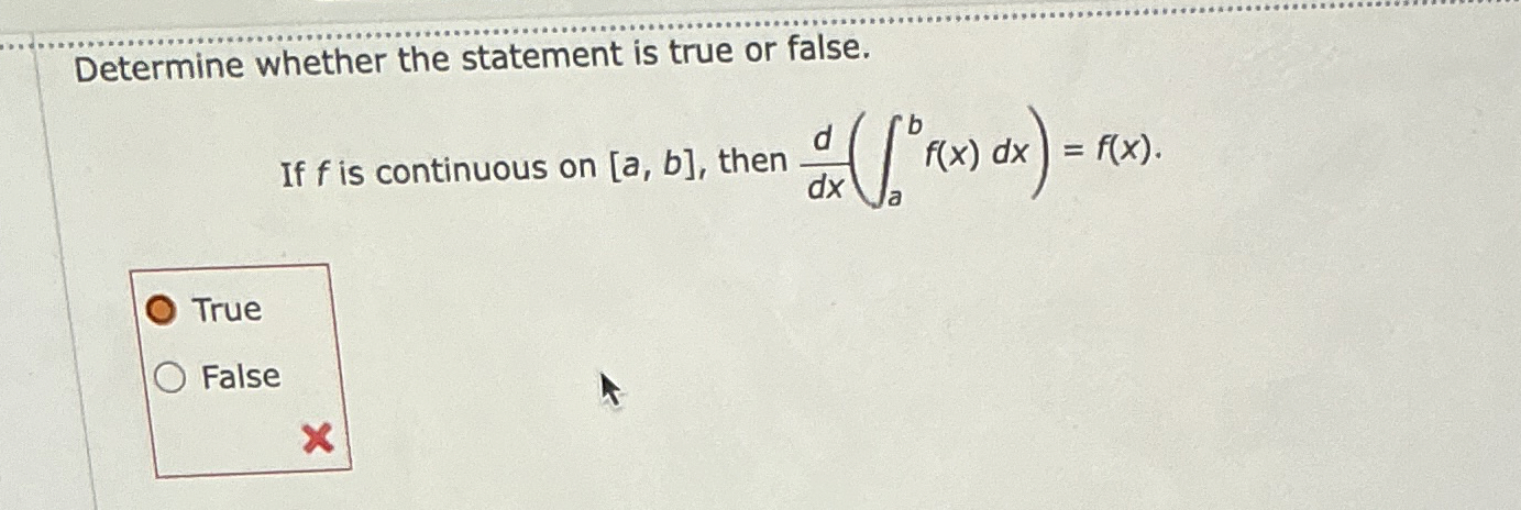 Determine whether the statement is true or false.