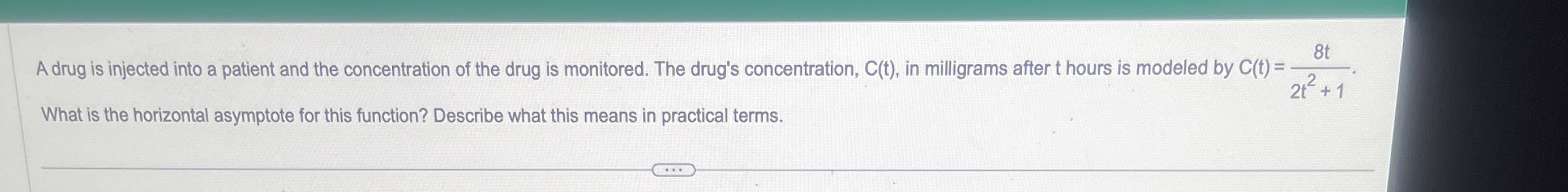 A drug is injected into a patient and the