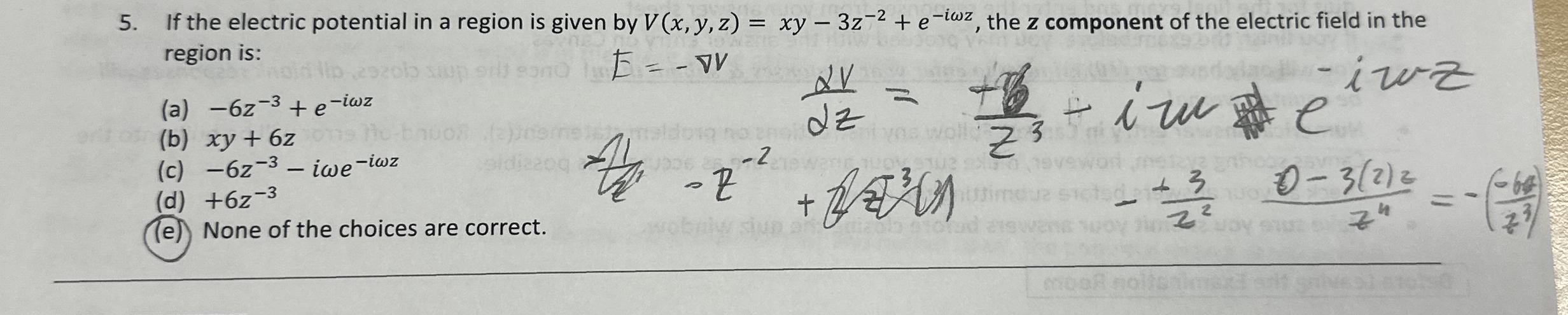If the electric potential in a region is given by