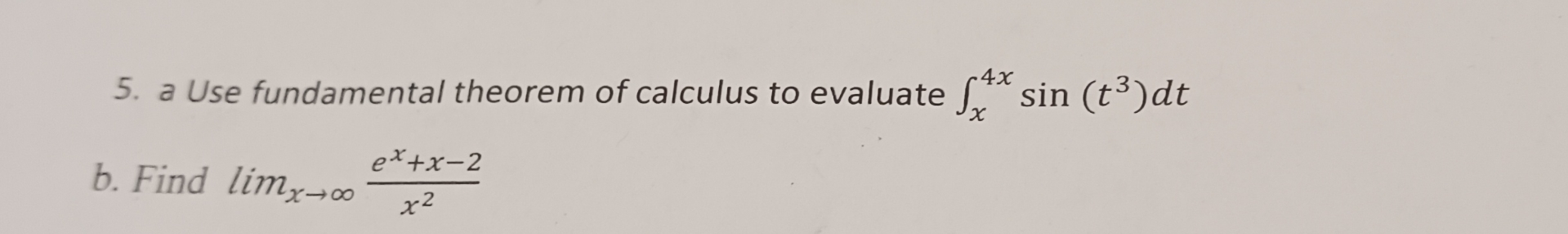 a Use fundamental theorem of calculus to evaluate
