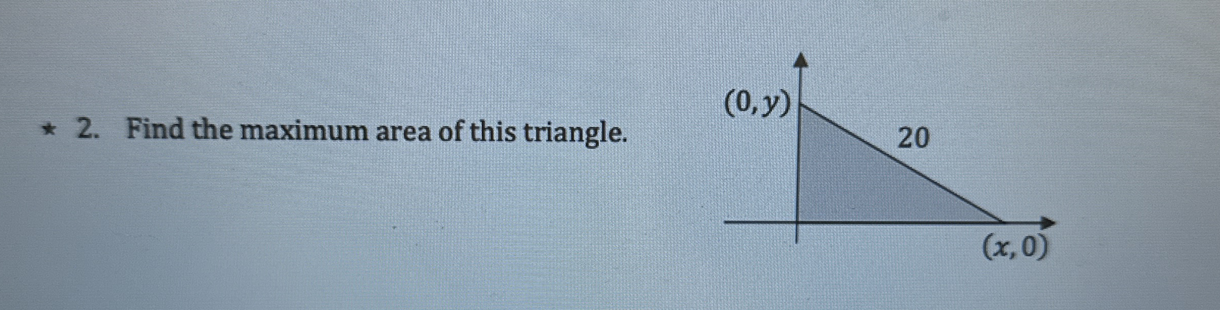 Find the maximum area of this triangle.