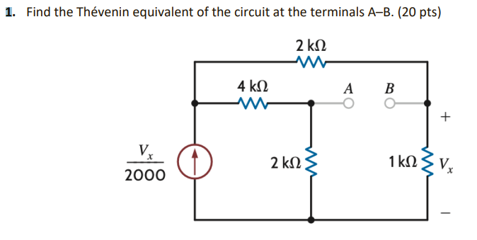 Find the Th venin equivalent of the circuit at