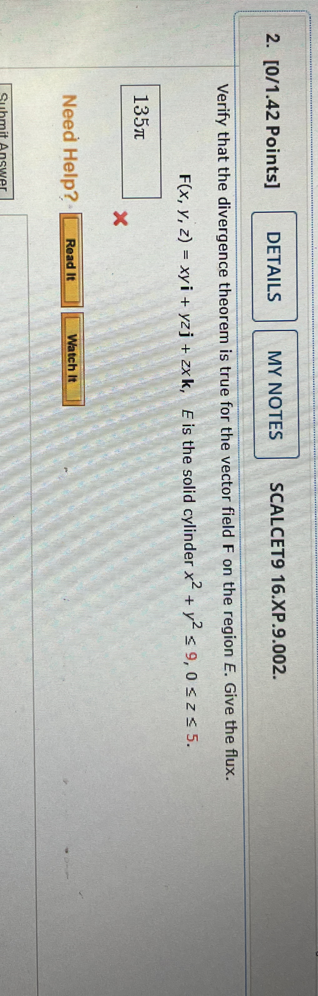 [ 0 / 1 . 4 2 Points ] MY NOTES SCALCET 9 1 6 .